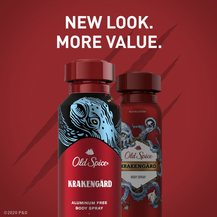 Old Spice Aluminum Free Body Spray for Men, Krakengard, 5.1 fl oz