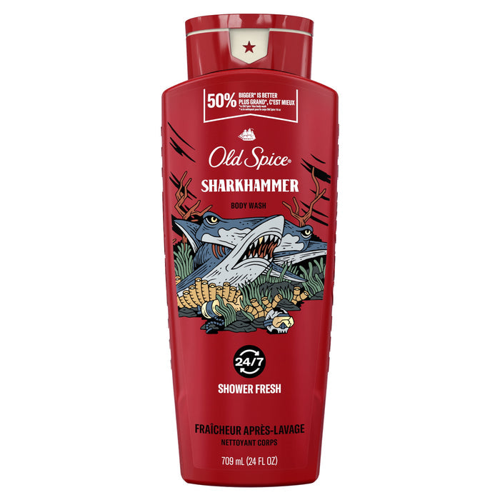Old Spice Body Wash for Men, Sharkhammer, Long Lasting Lather, 24 fl oz