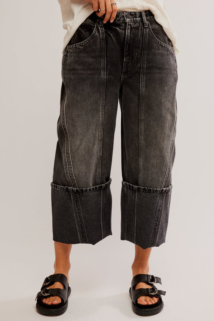 Olsen Cuffed Barrel Jean | Black Ice