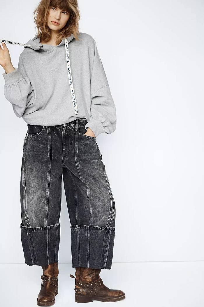 Olsen Cuffed Barrel Jean | Black Ice