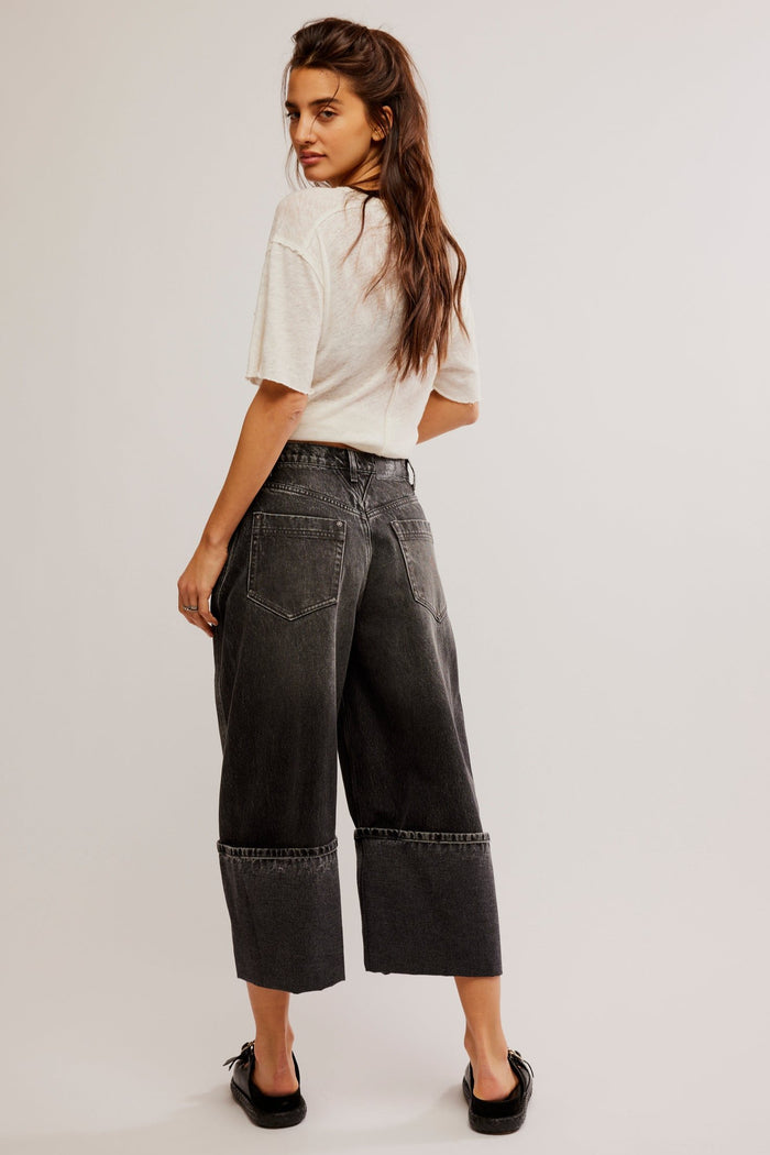 Olsen Cuffed Barrel Jean | Black Ice