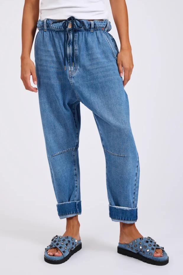 Outcasts Low Waist Drop Crotch Harem Denim Jeans | Bright Blue