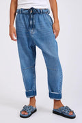 Outcasts Low Waist Drop Crotch Harem Denim Jeans | Bright Blue