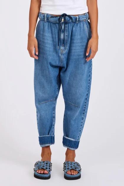 Outcasts Low Waist Drop Crotch Harem Denim Jeans | Bright Blue