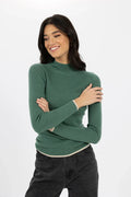 Papillon Skivvy in Moss/Cream