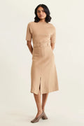 Parker Crepe Knit Dress | Tan