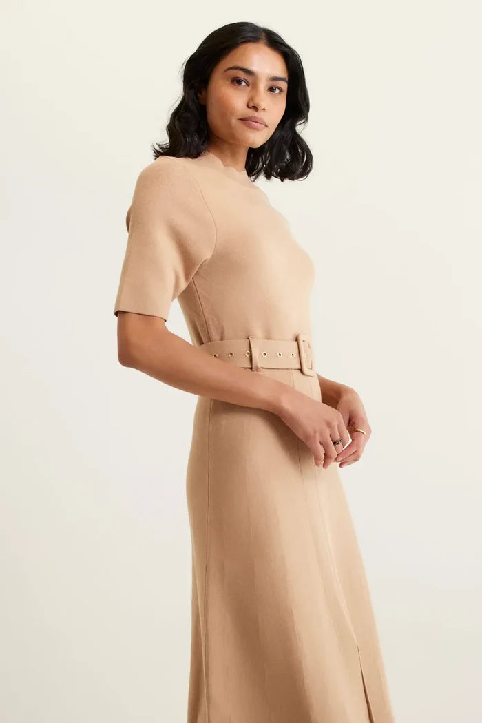 Parker Crepe Knit Dress | Tan