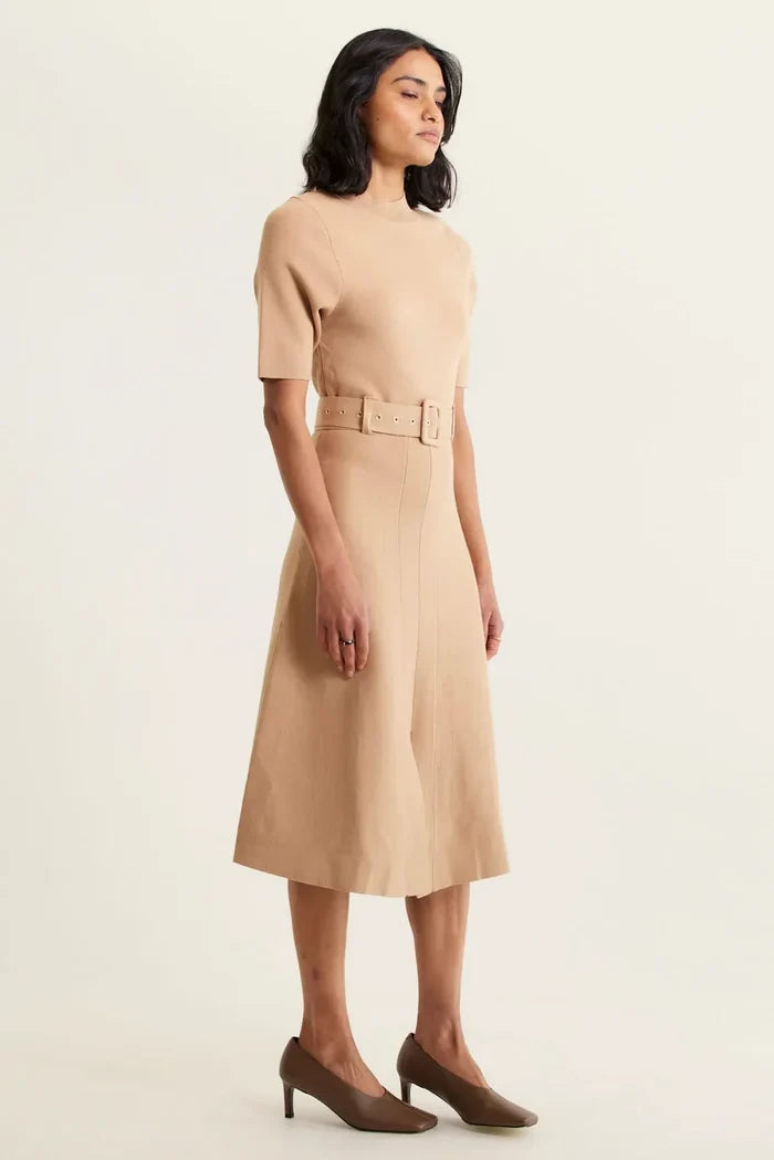 Parker Crepe Knit Dress | Tan