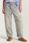 Peace and Love Jeans | Blue Railroad Stripe