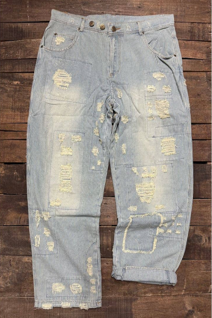 Peace and Love Jeans | Blue Railroad Stripe