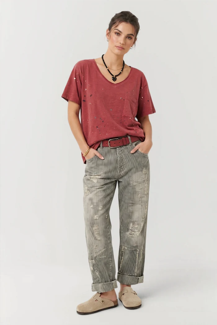 Peace and Love Jeans | Midnight Railroad Stripe