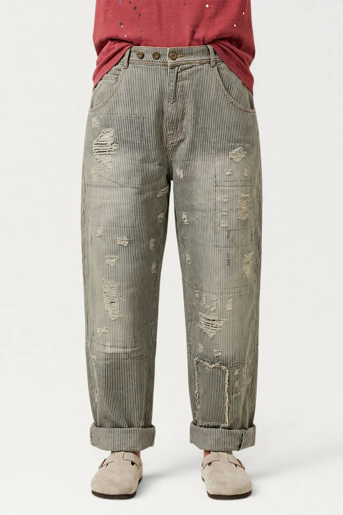 Peace and Love Jeans | Midnight Railroad Stripe
