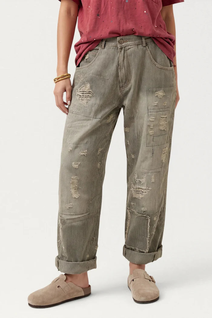 Peace and Love Jeans | Midnight Railroad Stripe