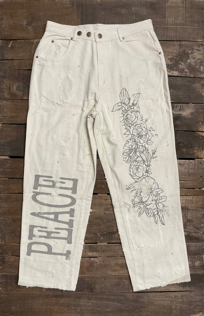 Peace and Love Jeans | Parchment Peace