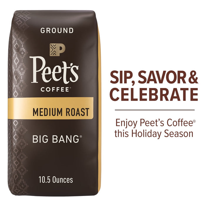 Peet's Coffee Big Bang Ground Coffee, Premium Medium Roast, 100% Arabica, 10.5 oz