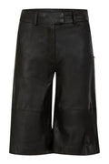 Petra Fit Leather Shorts | Black