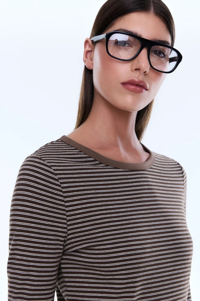 Piper Long Sleeve Stripe Top | Sand Stripe