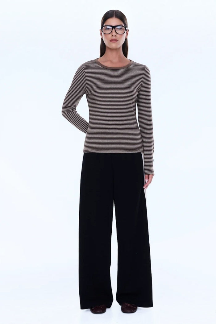 Piper Long Sleeve Stripe Top | Sand Stripe