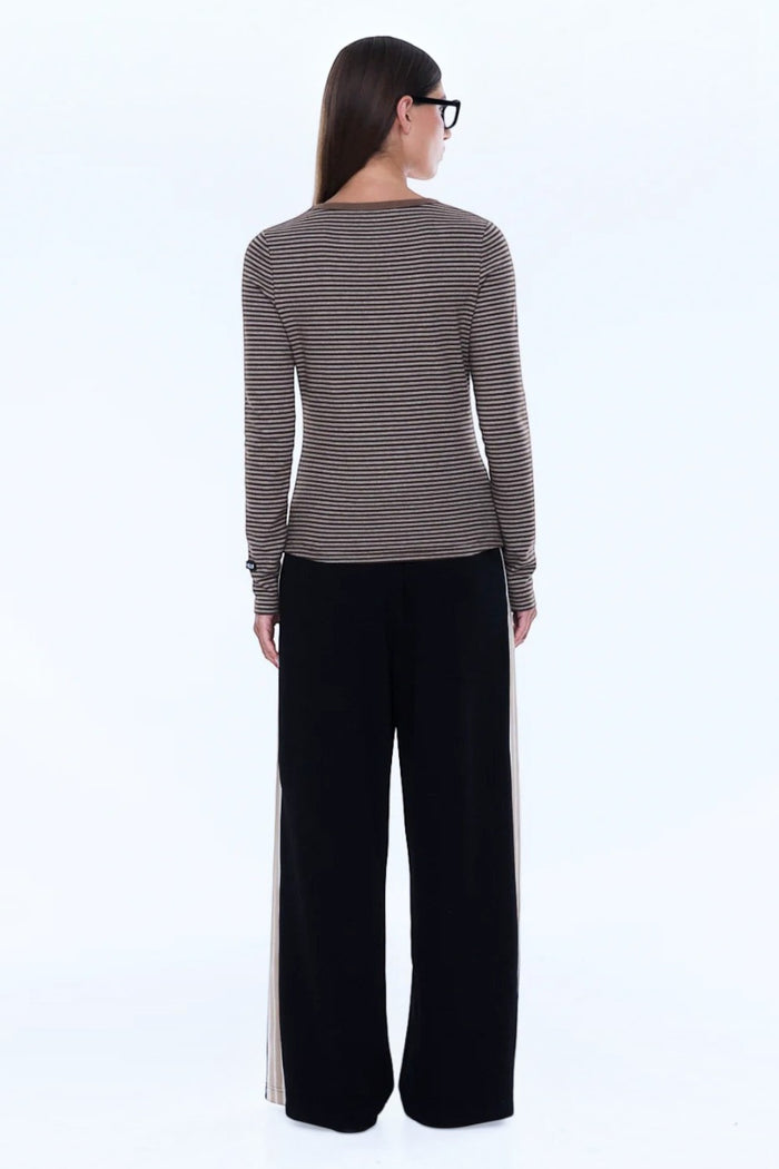 Piper Long Sleeve Stripe Top | Sand Stripe