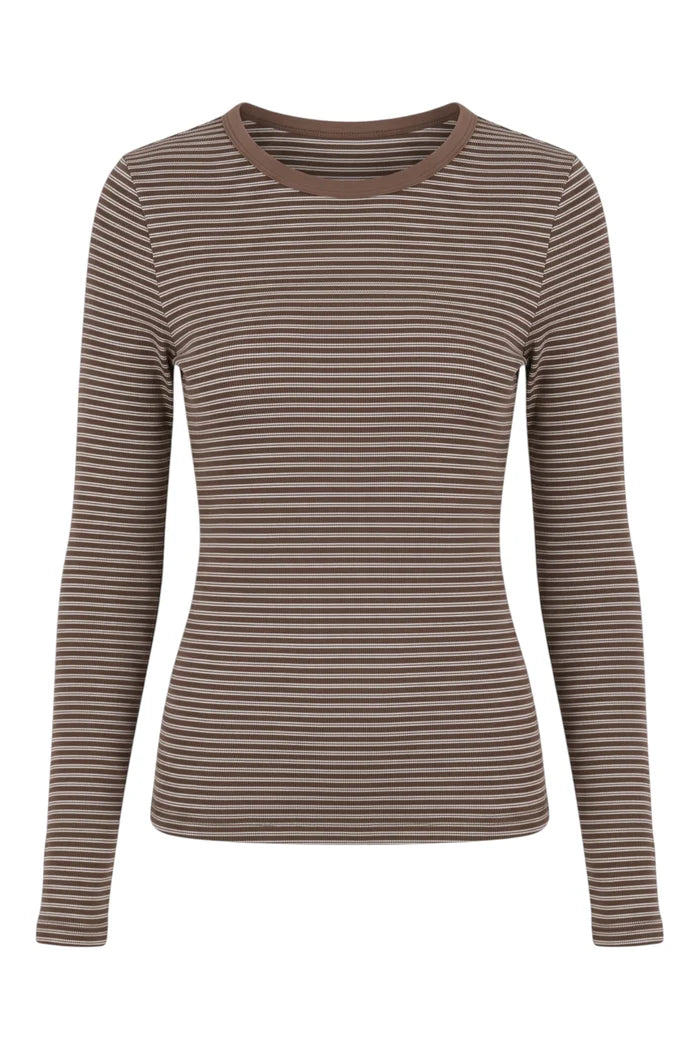 Piper Long Sleeve Stripe Top | Sand Stripe