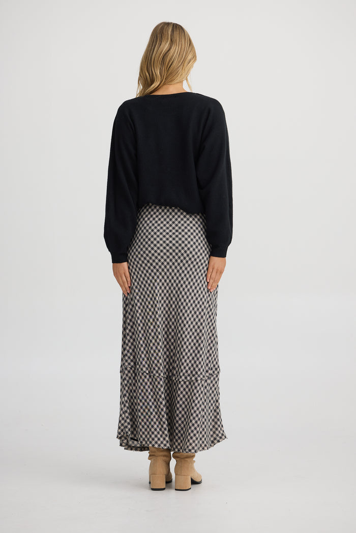 Pisa Skirt | Natural W Black Check