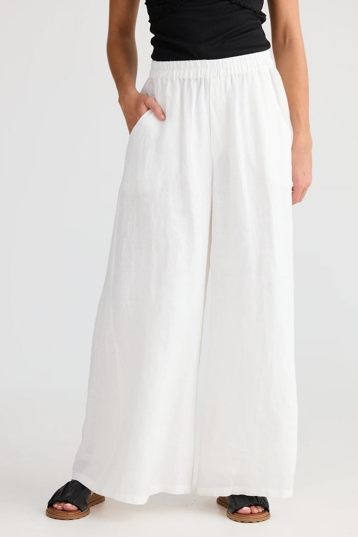 Positano Pant | White Linen