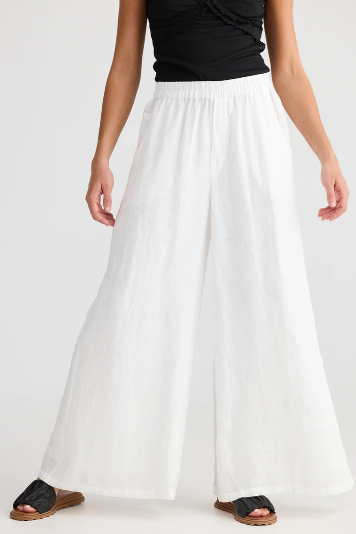 Positano Pant | White Linen