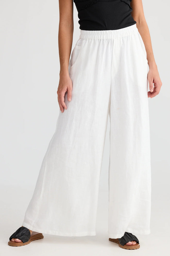 Positano Pant | White Linen