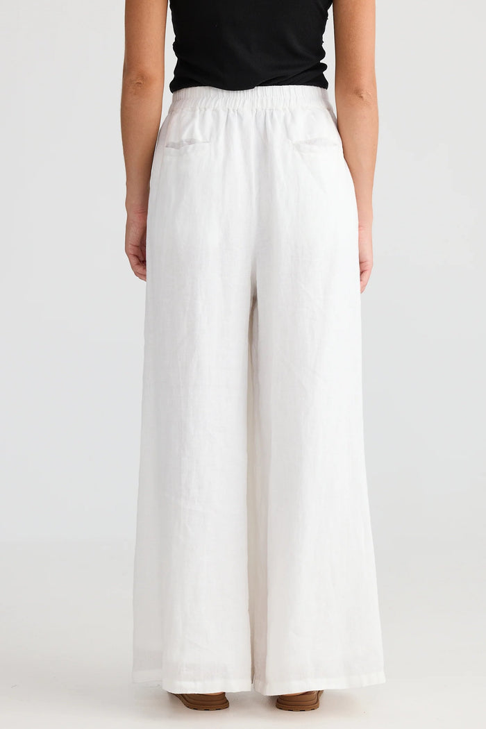 Positano Pant | White Linen