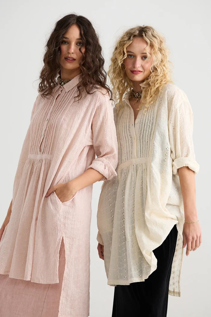Prairie Lace Shirt | Powder Pink