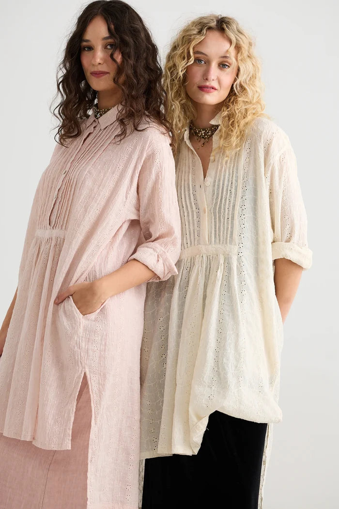 Prairie Lace Shirt | Powder Pink