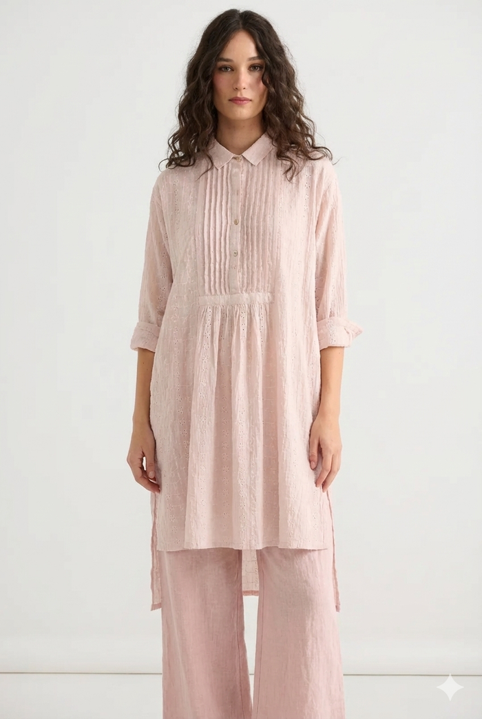 Prairie Lace Shirt | Powder Pink
