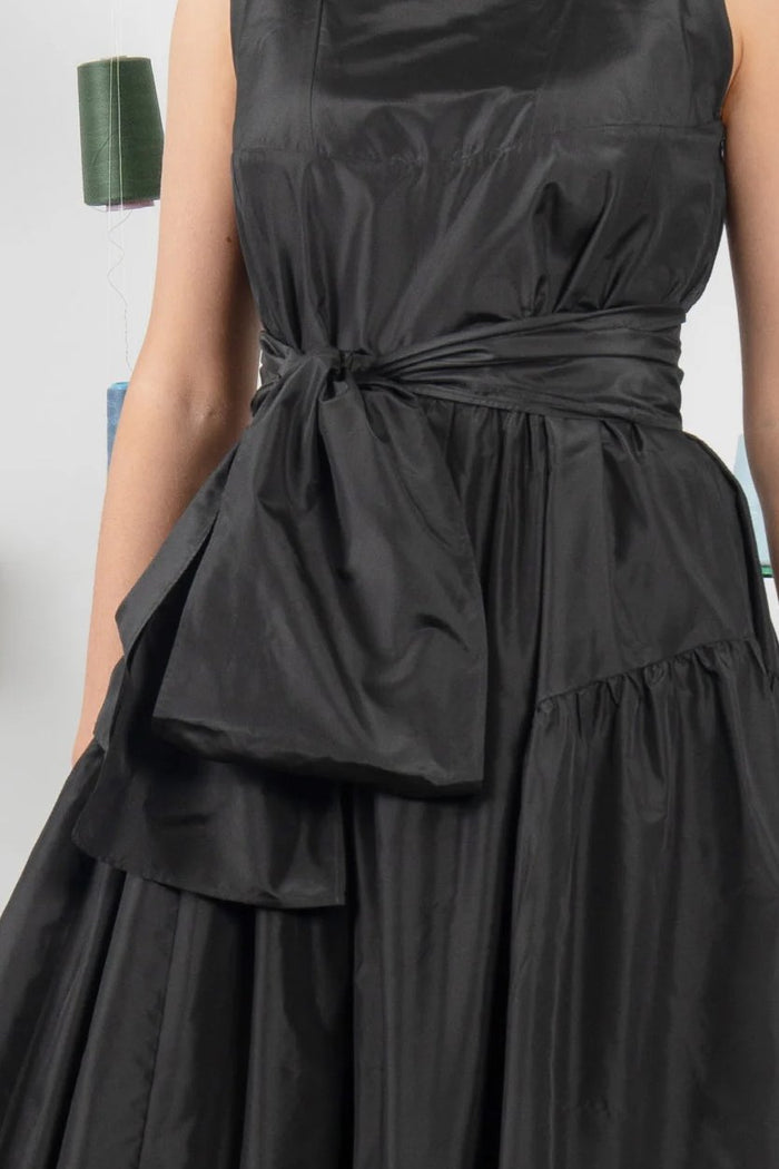 Pressie Sash | Black Silk Taffeta