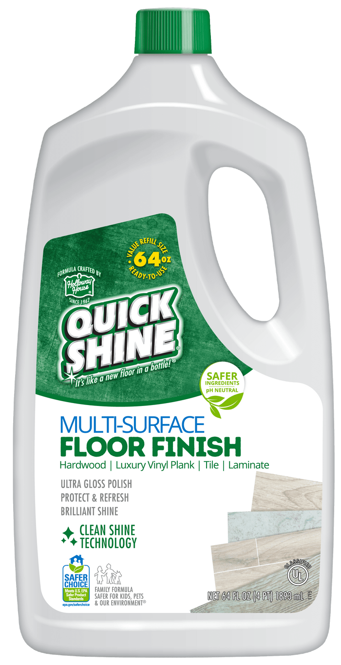 Quick Shine Multi-Surface Floor Finish, 64 fl oz, Unscented Household Floor Cleaner & Polish