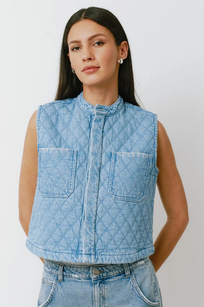 Quilted Pablo Vest | Summer Sky