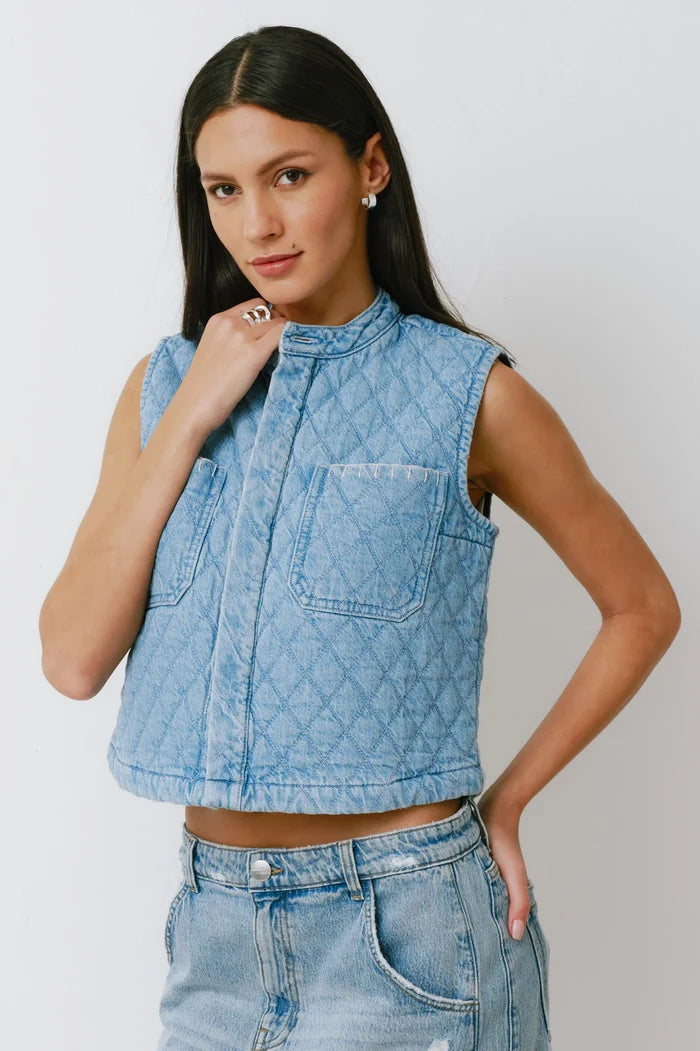 Quilted Pablo Vest | Summer Sky