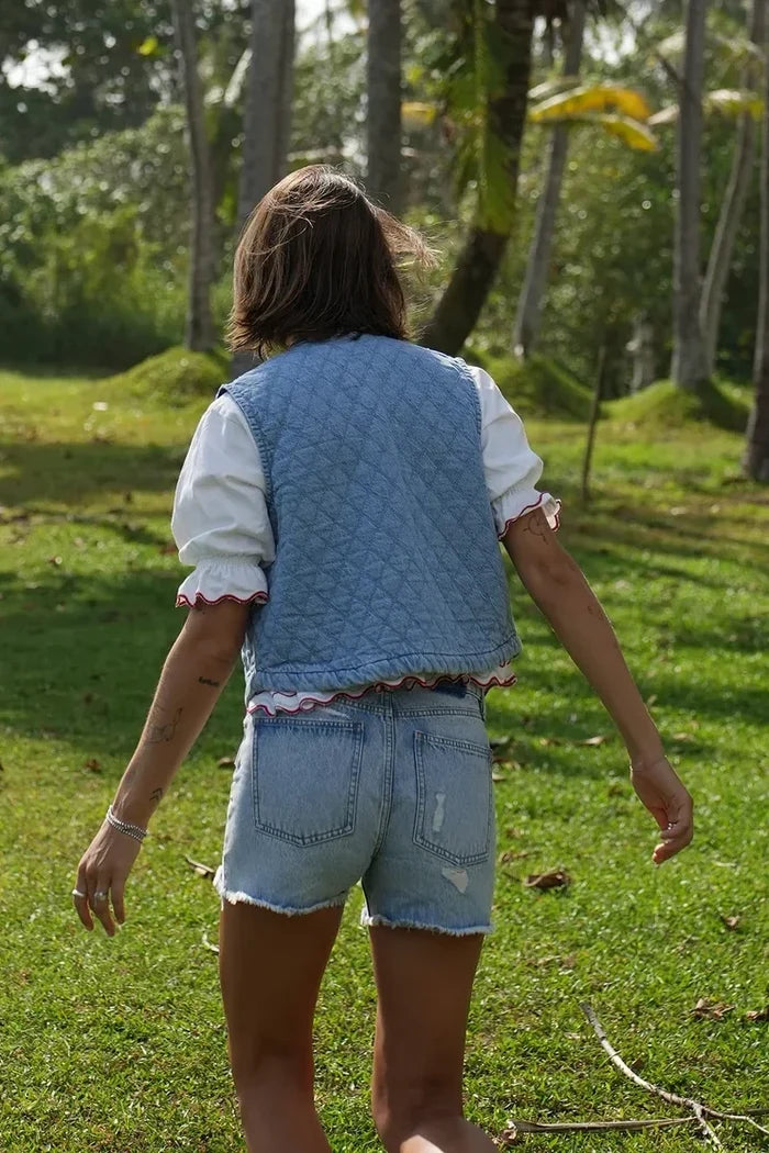 Quilted Pablo Vest | Summer Sky