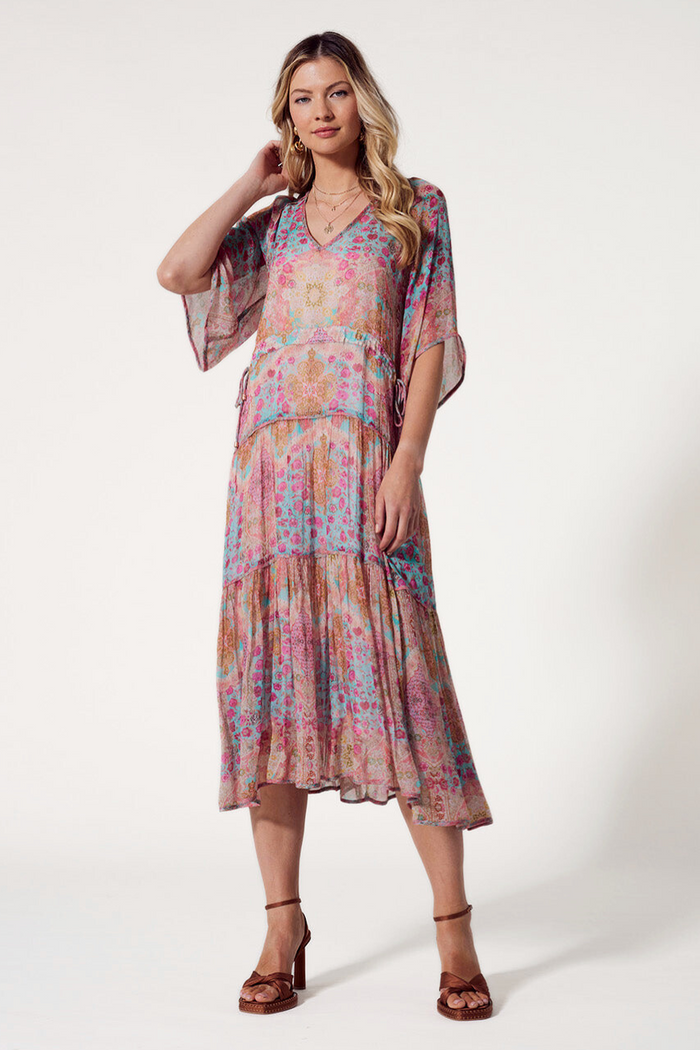 Ravello Midi Dress | Aqua Multi