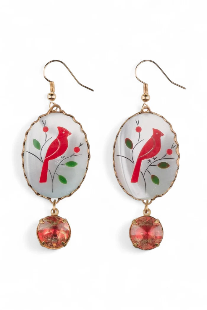 Red Bird Earrings