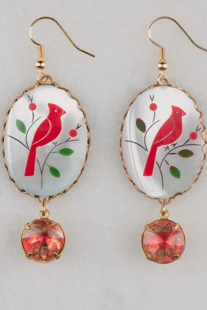 Red Bird Earrings