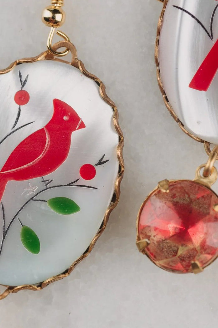 Red Bird Earrings