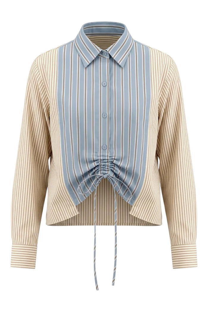 Reese Shirt | Blue Stripe/Brown Stripe