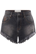 Renegades High Waist Denim Shorts | Worn Black