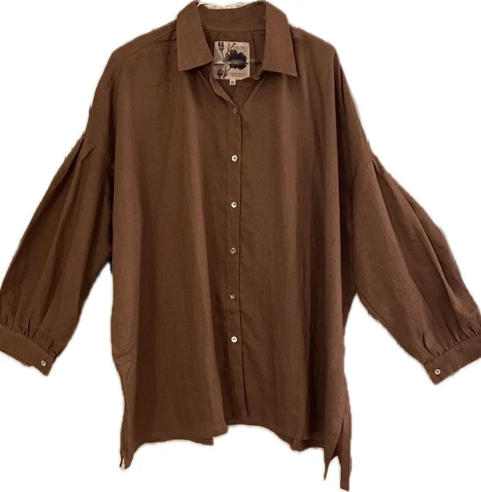 Renoir Linen Shirt in Terra
