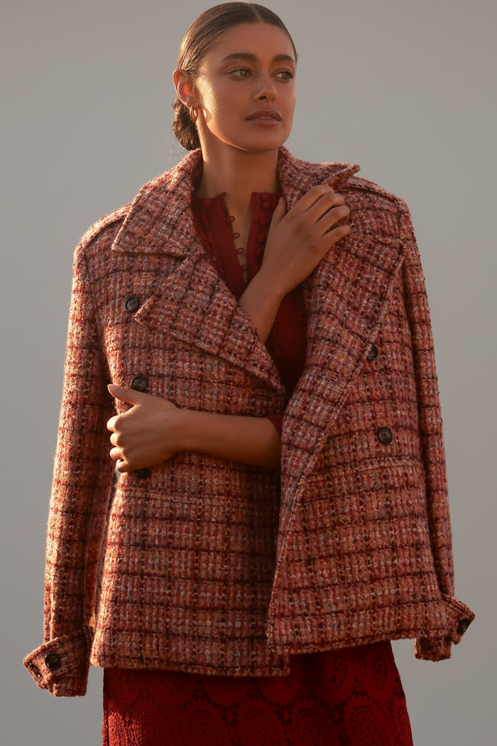 Revel Coat | Berry Check