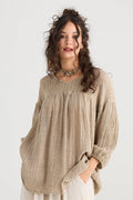 Sahara Linen Top | Desert Sand