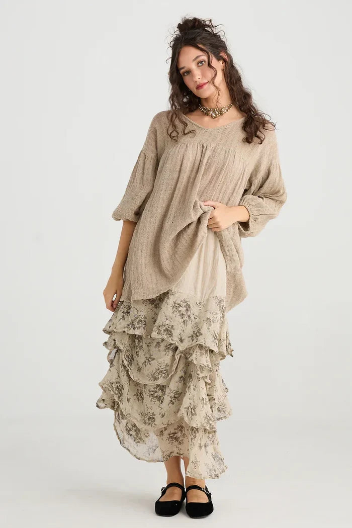 Sahara Linen Top | Desert Sand