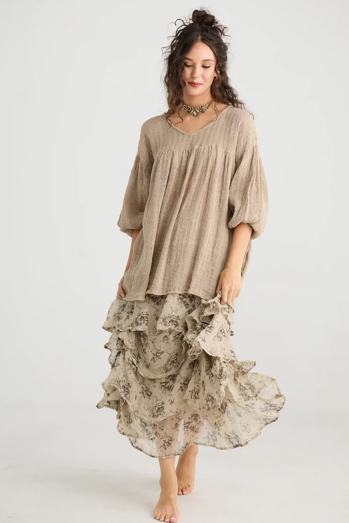 Sahara Linen Top | Desert Sand