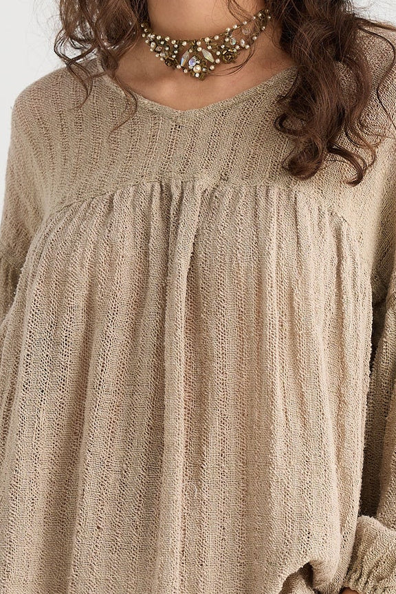 Sahara Linen Top | Desert Sand