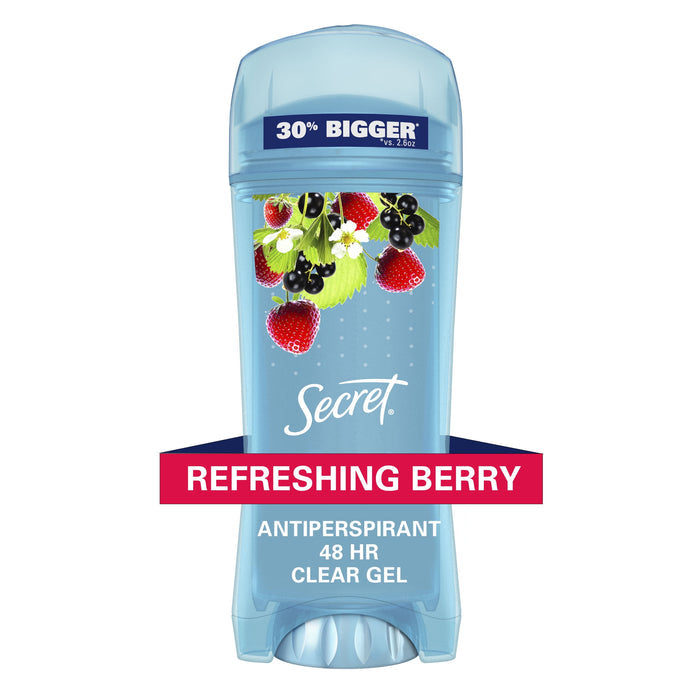 Secret Fresh Antiperspirant Deodorant Clear Gel, Berry, 3.4 oz